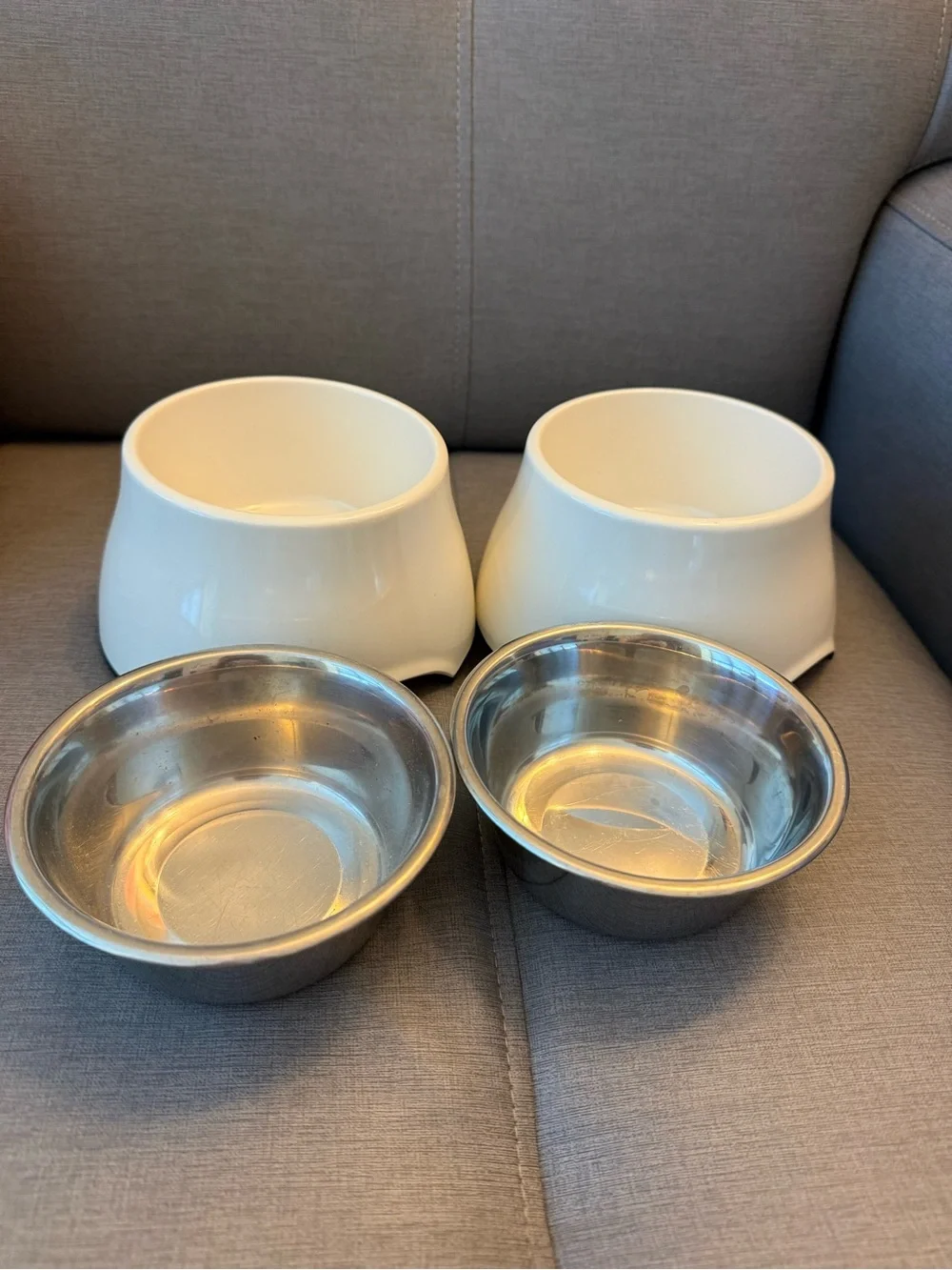 2 set stainless steel pet food or water bowl